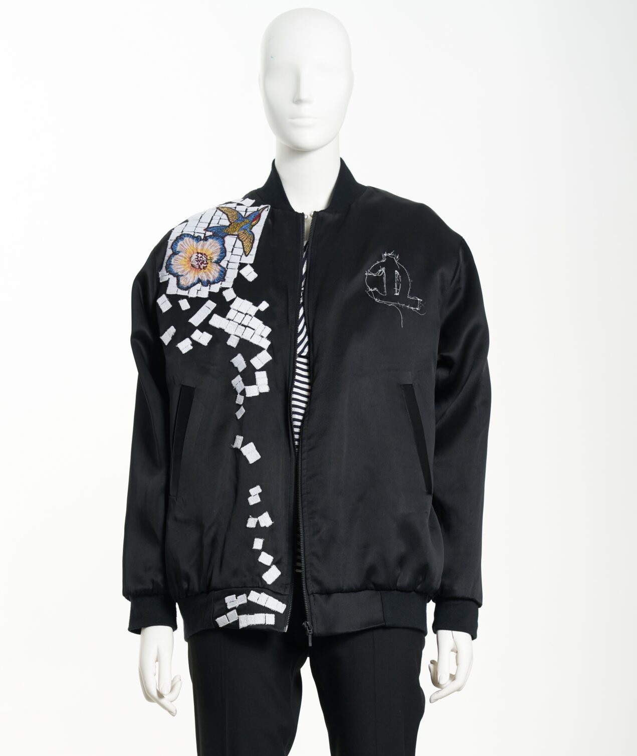 Black Jacket with Contrast Embellishments
